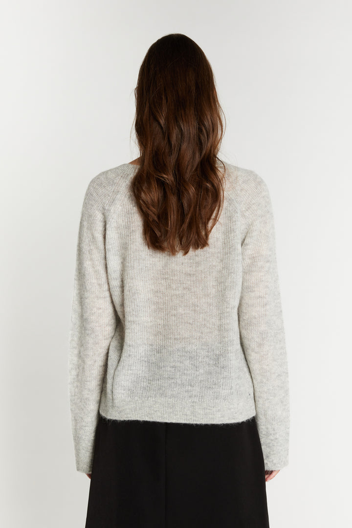 Bruuns Bazaar Women FluffyBBAmera knit Knit Light grey melange