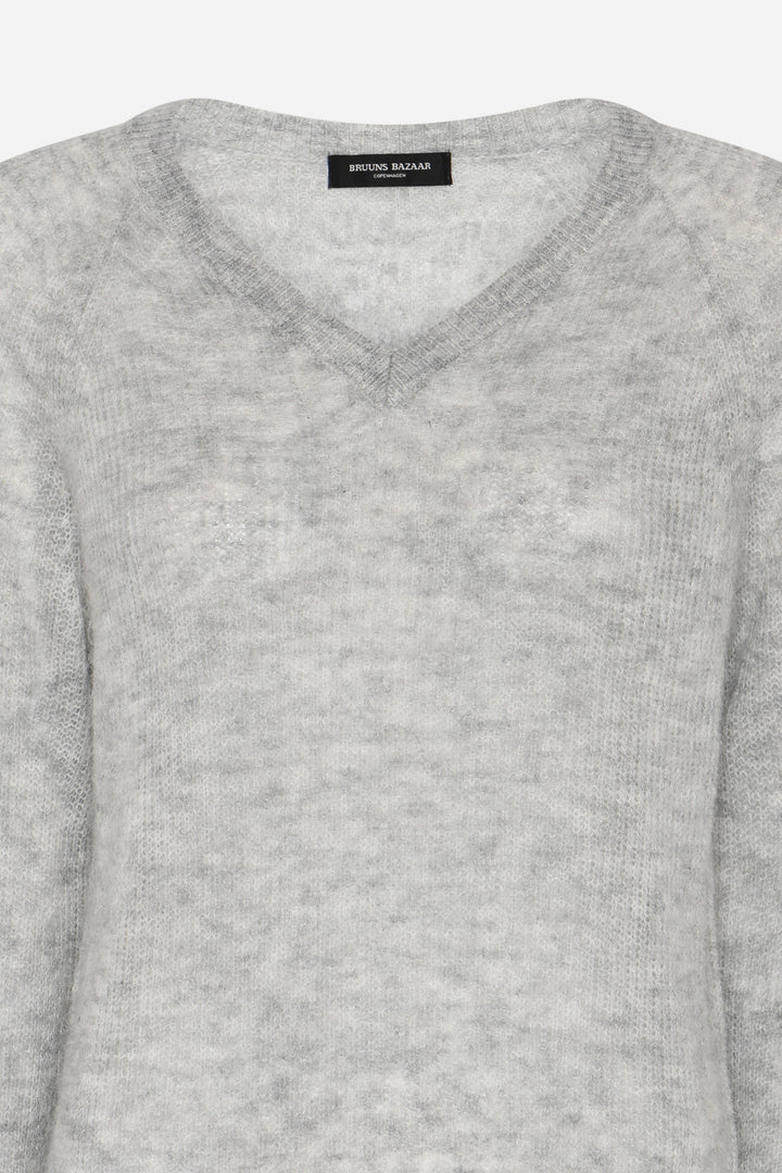 Bruuns Bazaar Women FluffyBBAmera knit Knit Light grey melange