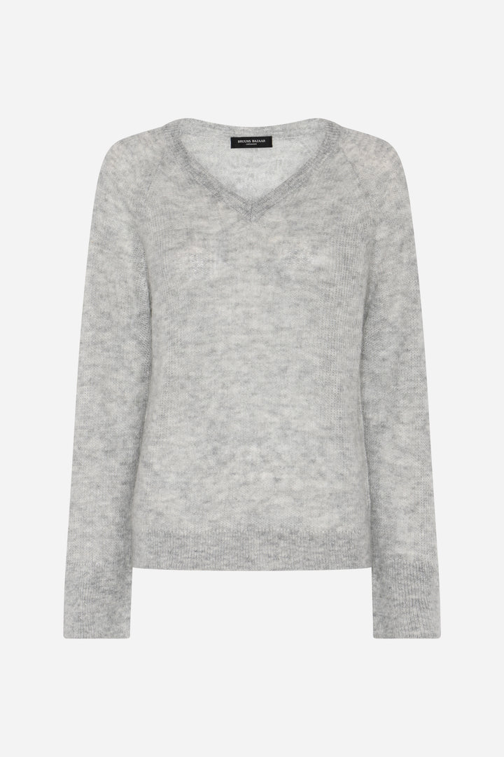 Bruuns Bazaar Women FluffyBBAmera knit Knit Light grey melange