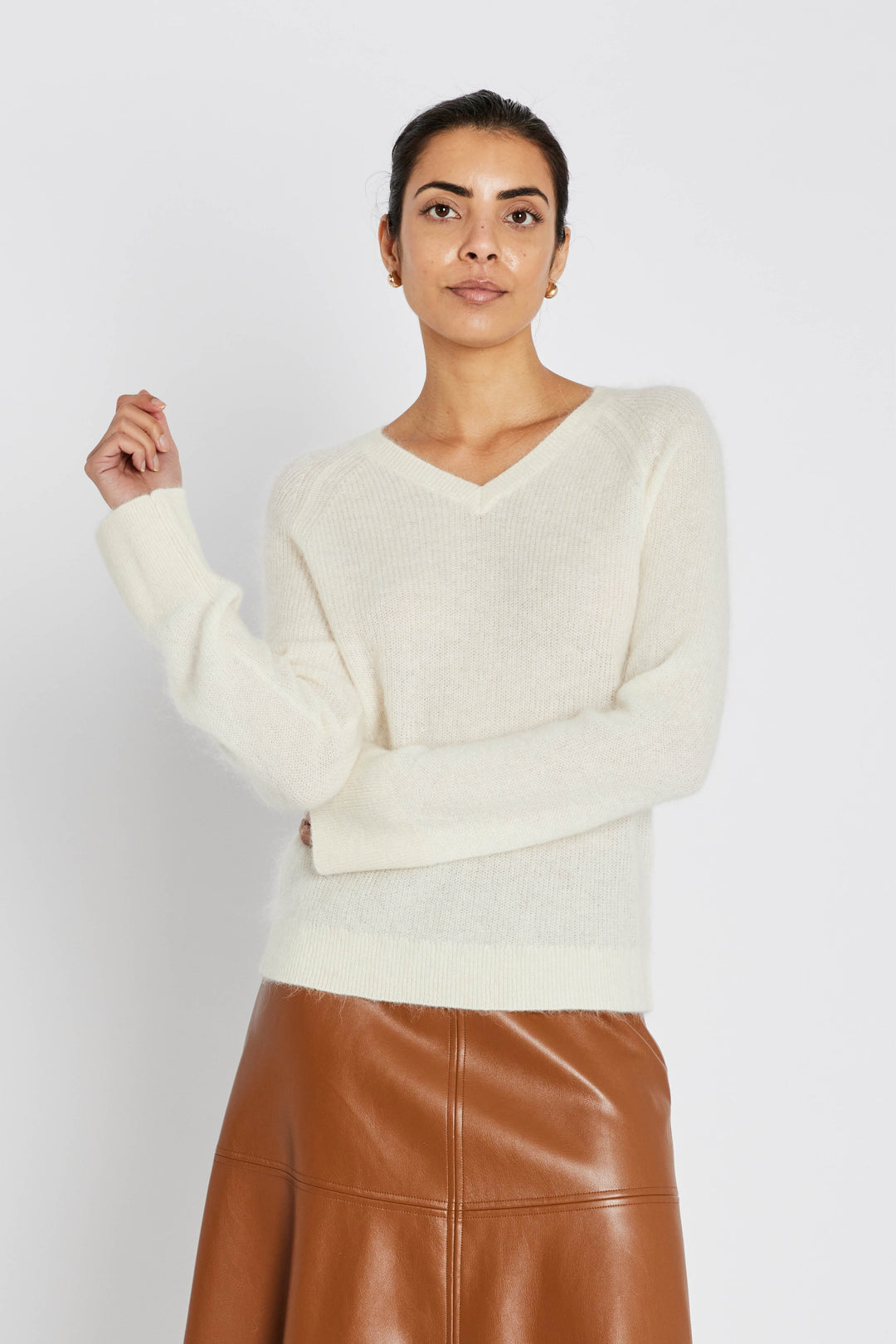 Bruuns Bazaar Women FluffyBBAmera knit Knit Off White