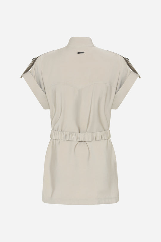 BRUUNS BAZAAR Clove Zhoa Leather Waistcoat Sort