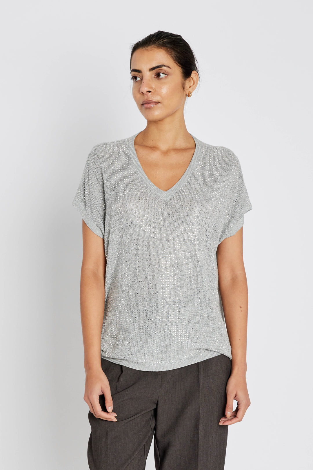 Bruuns Bazaar Women HoweaBBMarlee Glitter knit Knit Silver