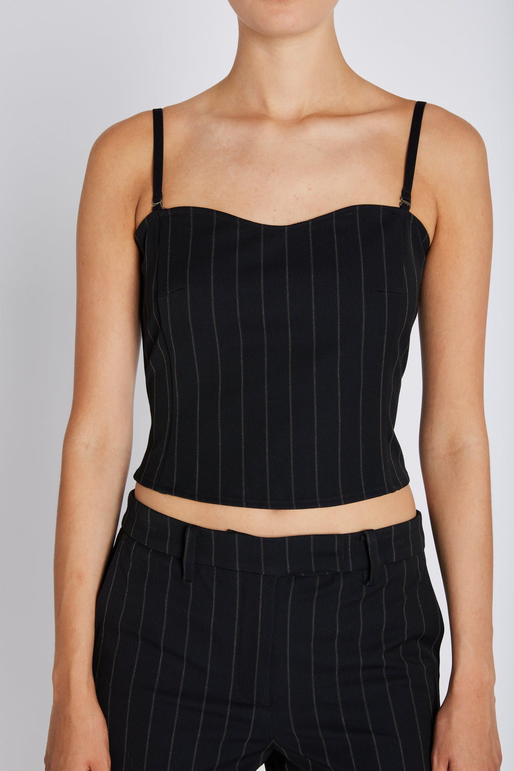 Bruuns Bazaar Women HydrangeaBBKorsas top Blouse Black pinstripe
