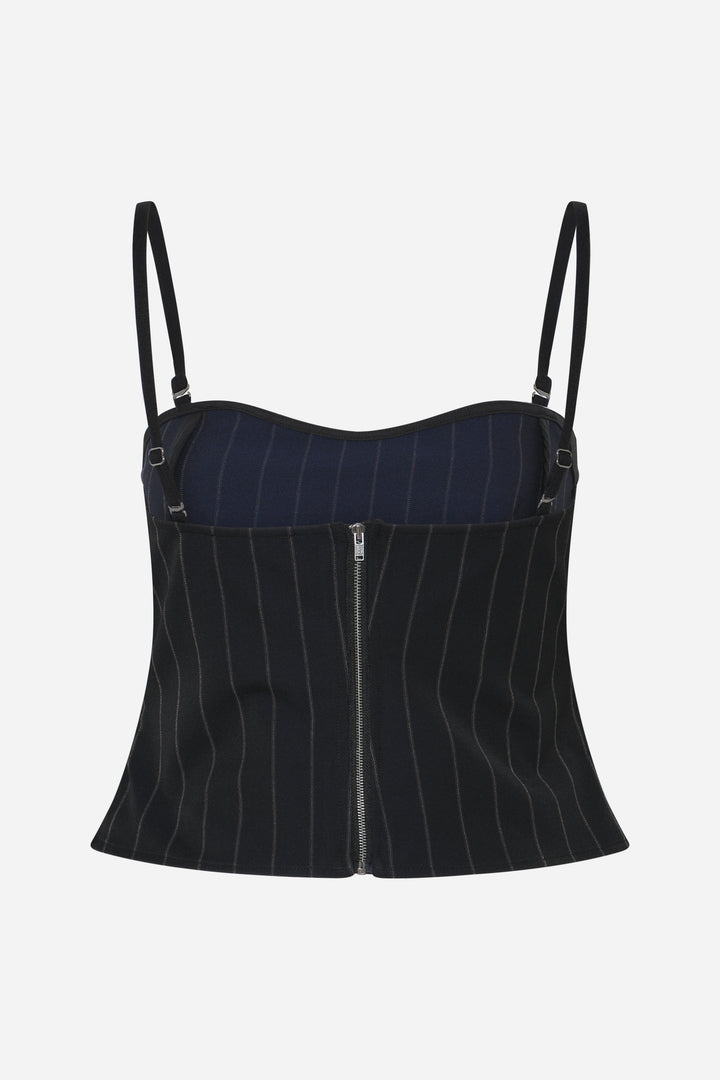 Bruuns Bazaar Women HydrangeaBBKorsas top Blouse Black pinstripe