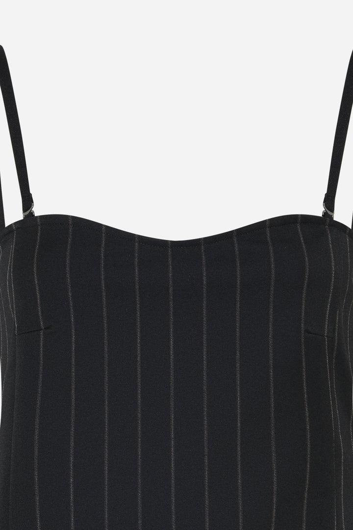 Bruuns Bazaar Women HydrangeaBBKorsas top Blouse Black pinstripe