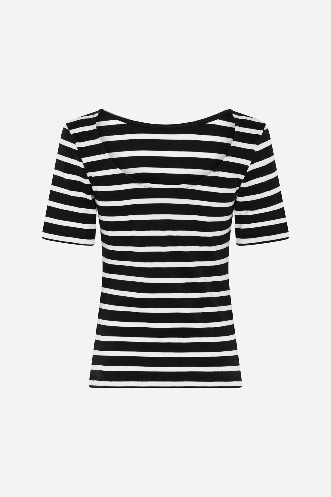 Bruuns Bazaar Women IguanuraBBBoat neck blouse T-shirts Black / Creme stripe