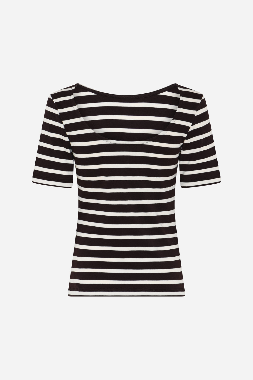 Bruuns Bazaar Women IguanuraBBBoat neck blouse T-shirts Brown stripe
