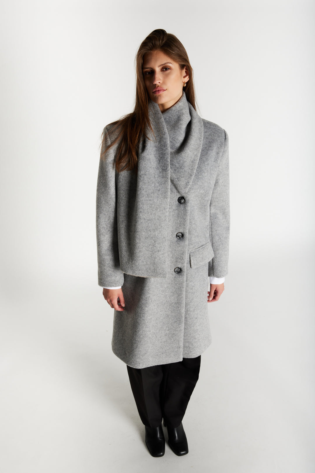 Bruuns Bazaar Women JubaBBAureve coat Outerwear Grey Melange