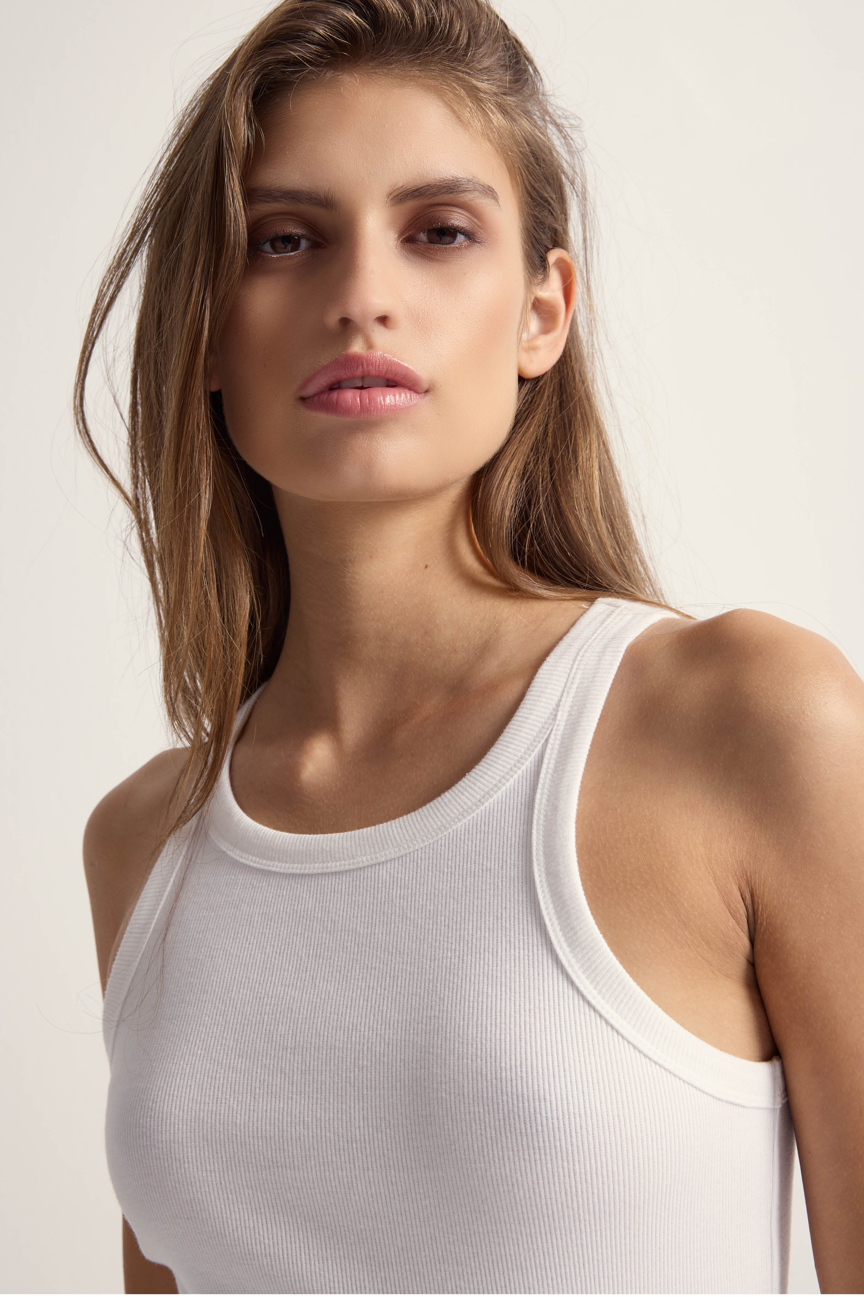 KatyBB Rib Tank top - White – BRUUNSBAZAAR.COM