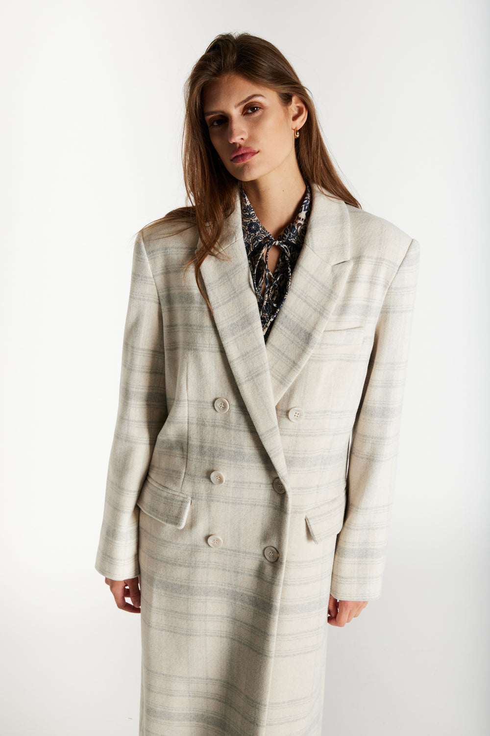 Bruuns Bazaar Women KentioBBAbellas coat Outerwear Beige check