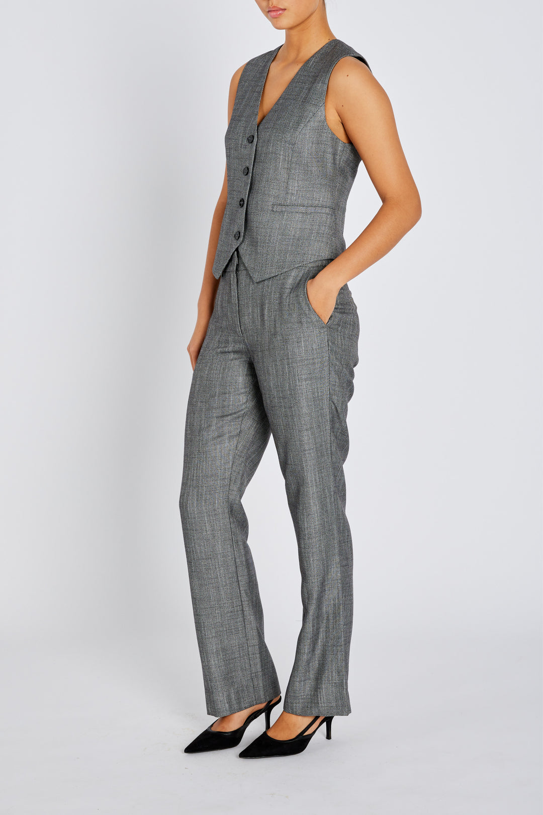 Bruuns Bazaar Women KuraBBVilda pants Pants Grey Herringbone