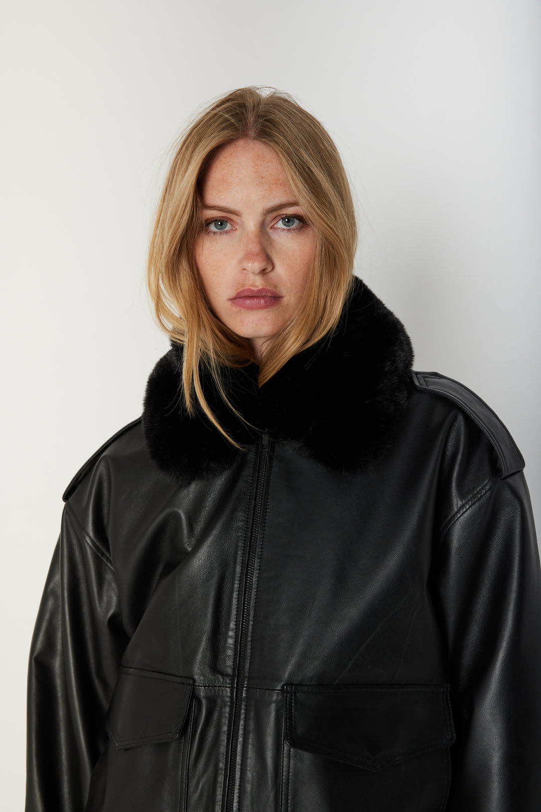 Bruuns Bazaar Women LeatherBBpilot jacket Outerwear Black