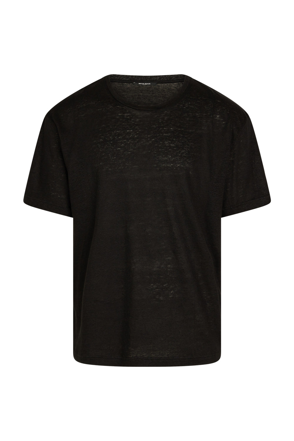 Bruuns Bazaar Men LinenBBRound tee T-shirts Black