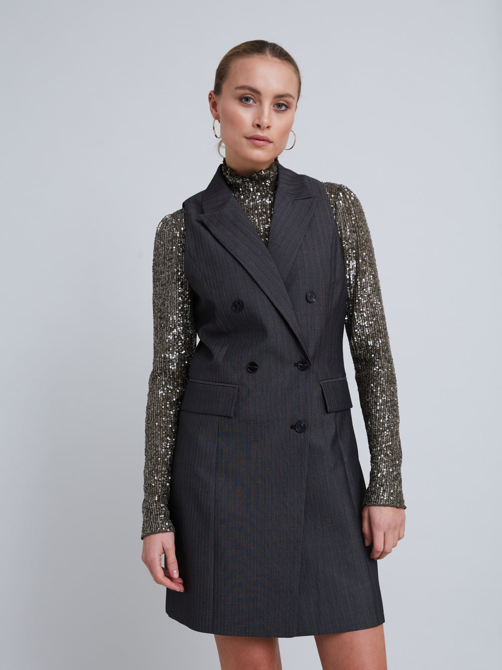 Bruuns Bazaar Women NeedBBLian dress Dress Grey pin stripe