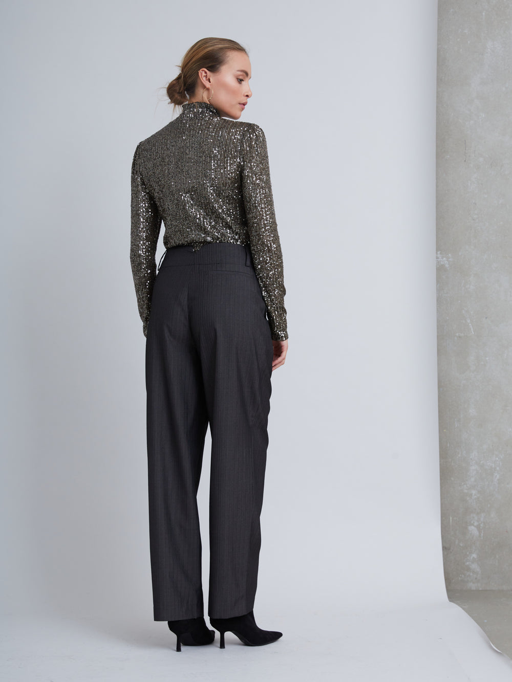 Bruuns Bazaar Women NeedBBMagdalena pants Pants Grey pin stripe