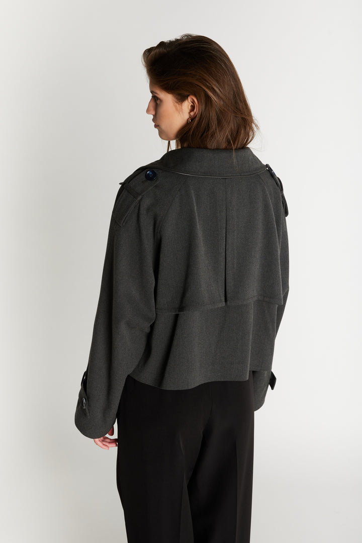 Bruuns Bazaar Women OncocaBBShort trenchcoat Outerwear Grey