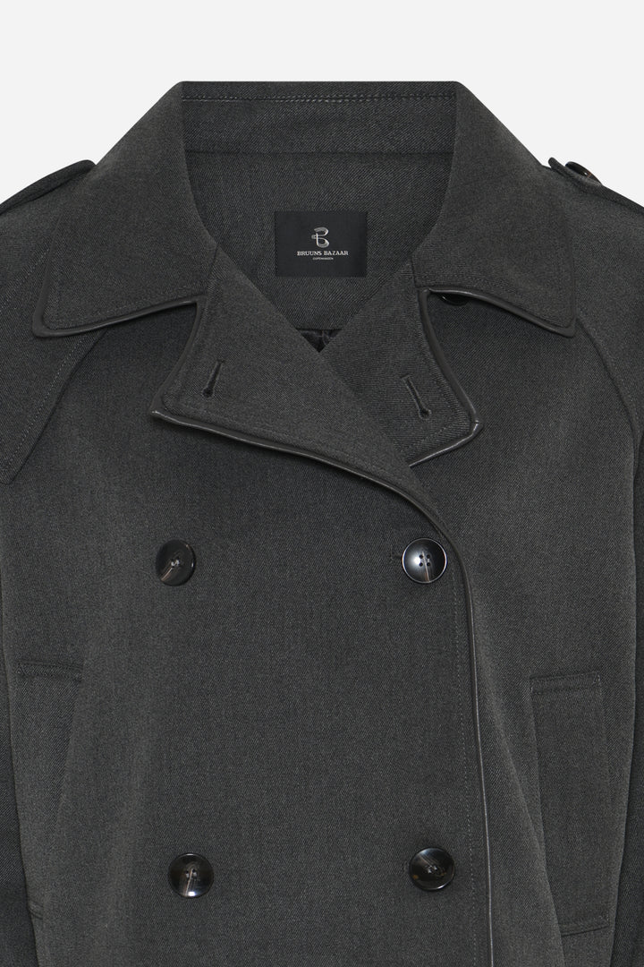 Bruuns Bazaar Women OncocaBBShort trenchcoat Outerwear Grey