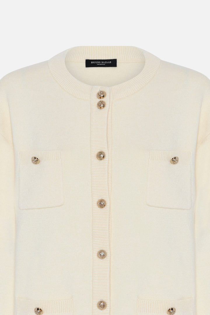 Bruuns Bazaar Women SimonaBBCaili knit cardigan Knit Snow White