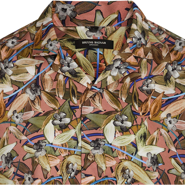 Bruuns Bazaar Men Sky Homer shirt Shirts Light Mahogany flowers