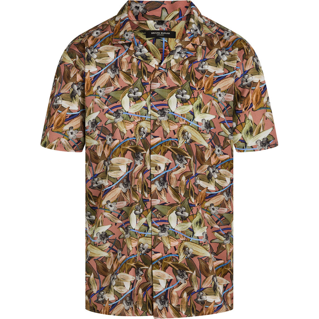Bruuns Bazaar Men Sky Homer shirt Shirts Light Mahogany flowers