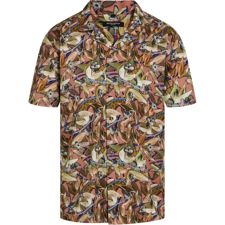 Bruuns Bazaar Men Sky Homer shirt Shirts Light Mahogany flowers