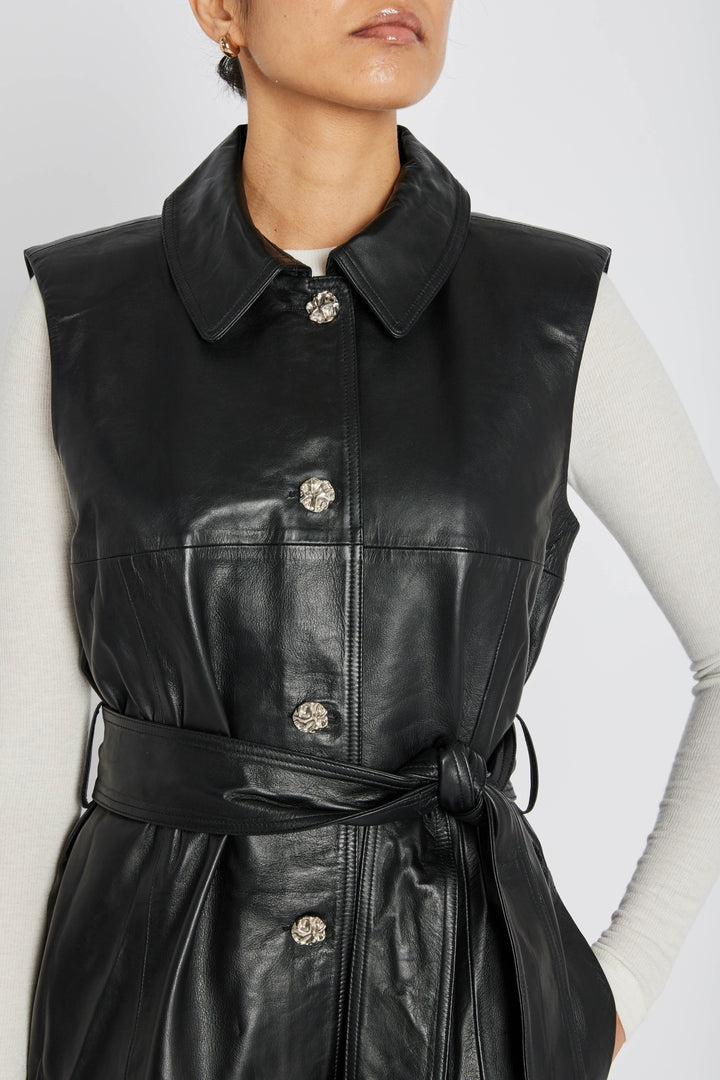 Bruuns Bazaar Women SoftBBToria Leather dress Dress Black