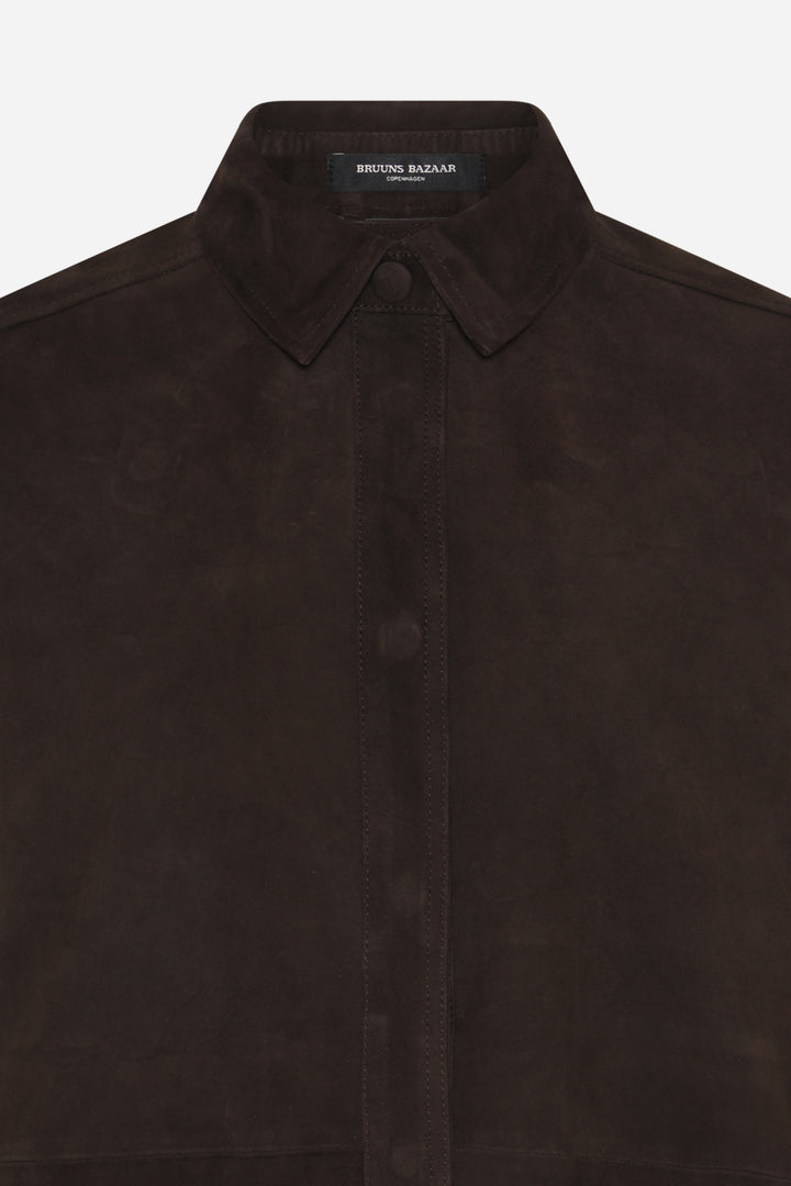 Bruuns Bazaar Women SuedaBBCastania suede shirt Shirts Dark Brown
