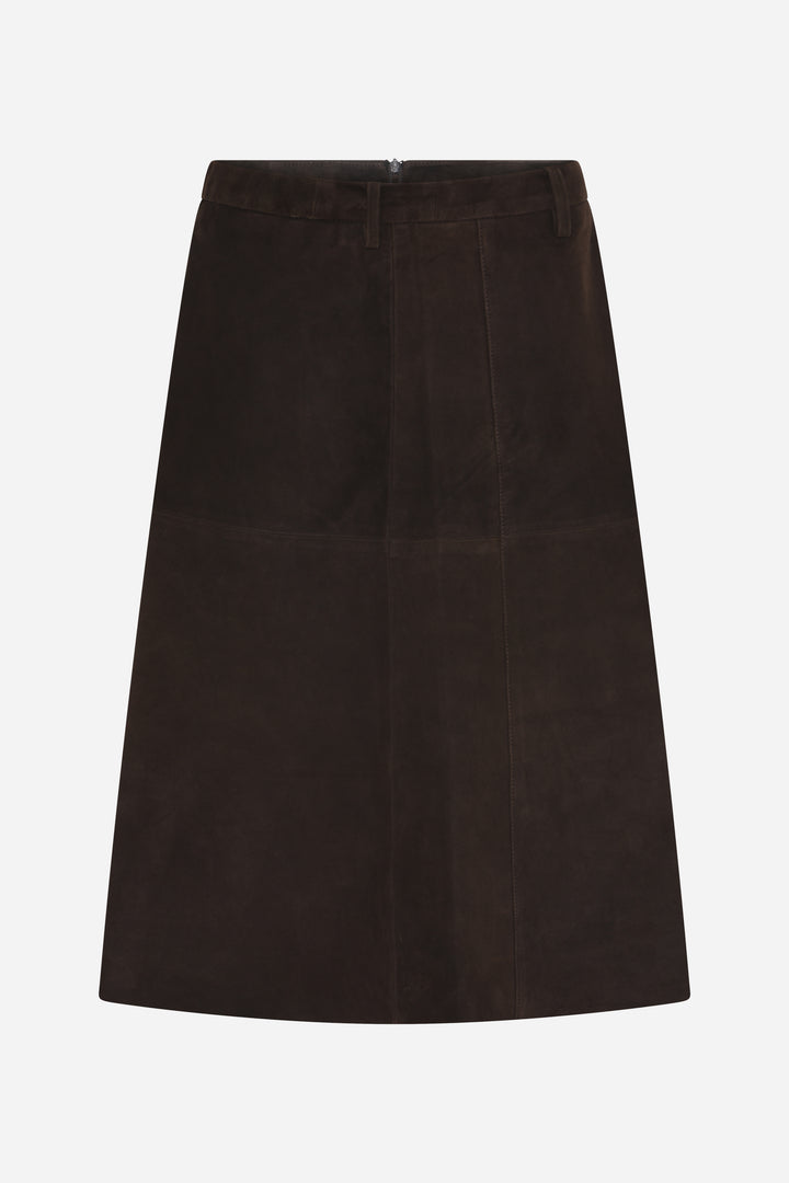 Bruuns Bazaar Women SuedaBBIrene suede skirt Skirt Dark Brown