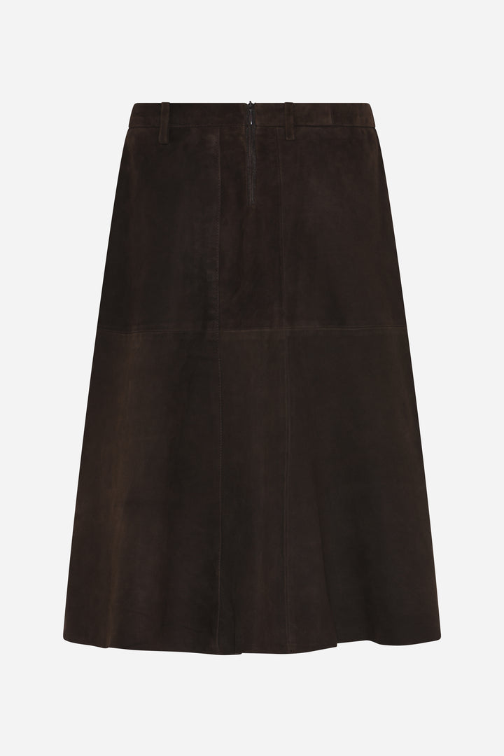 Bruuns Bazaar Women SuedaBBIrene suede skirt Skirt Dark Brown