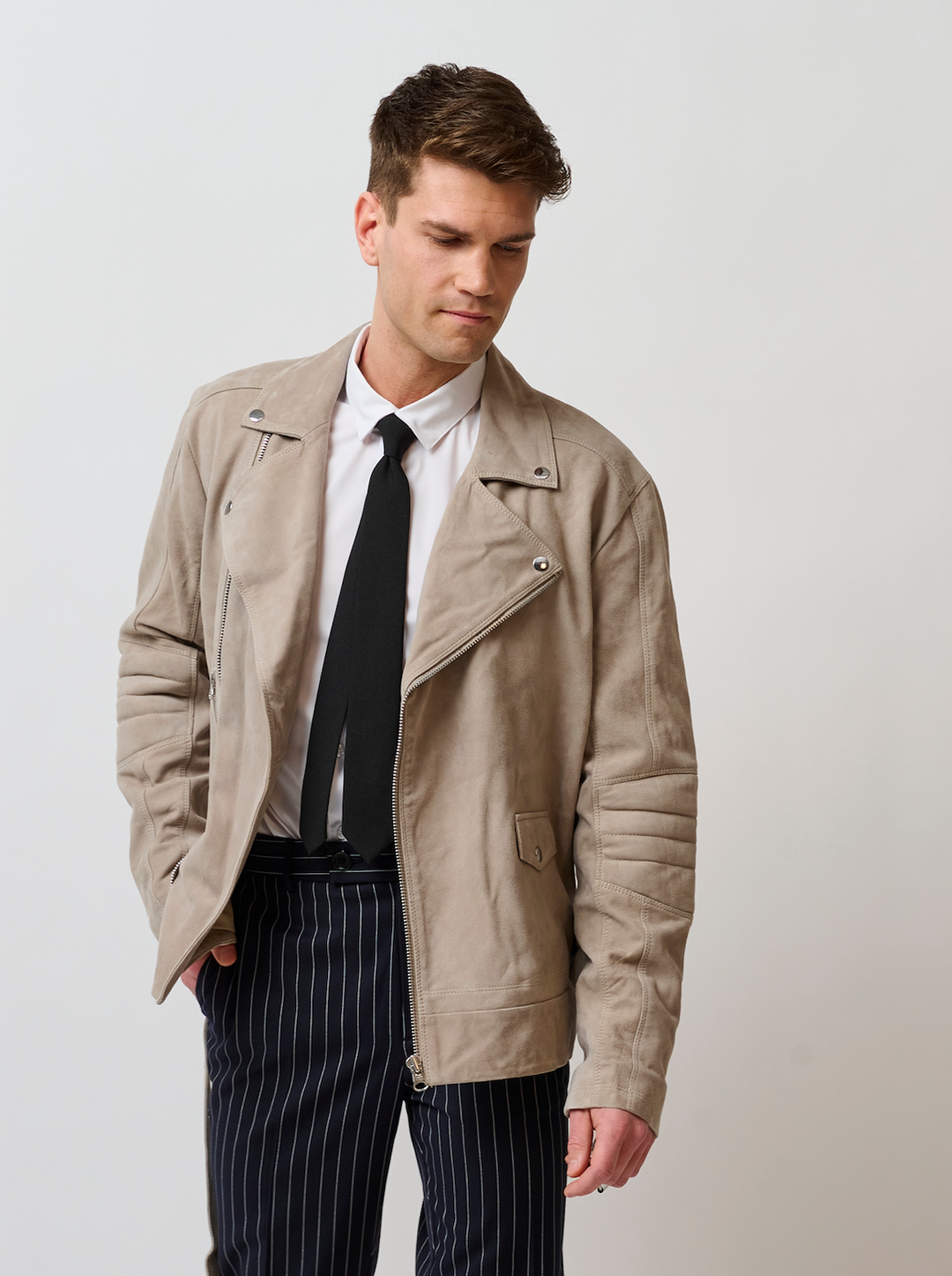 Bruuns Bazaar Men SuedeBBFelix Jacket Outerwear Roasted Grey