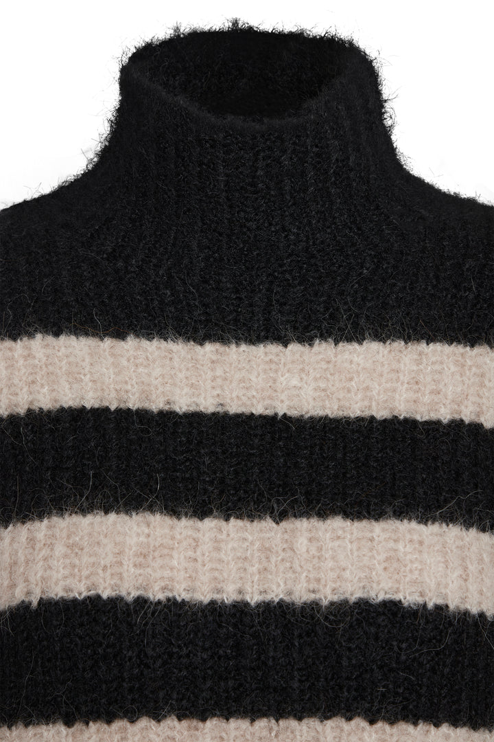 Bruuns Bazaar Women SyringaBBTika knit Knit Black/Beige Stripes