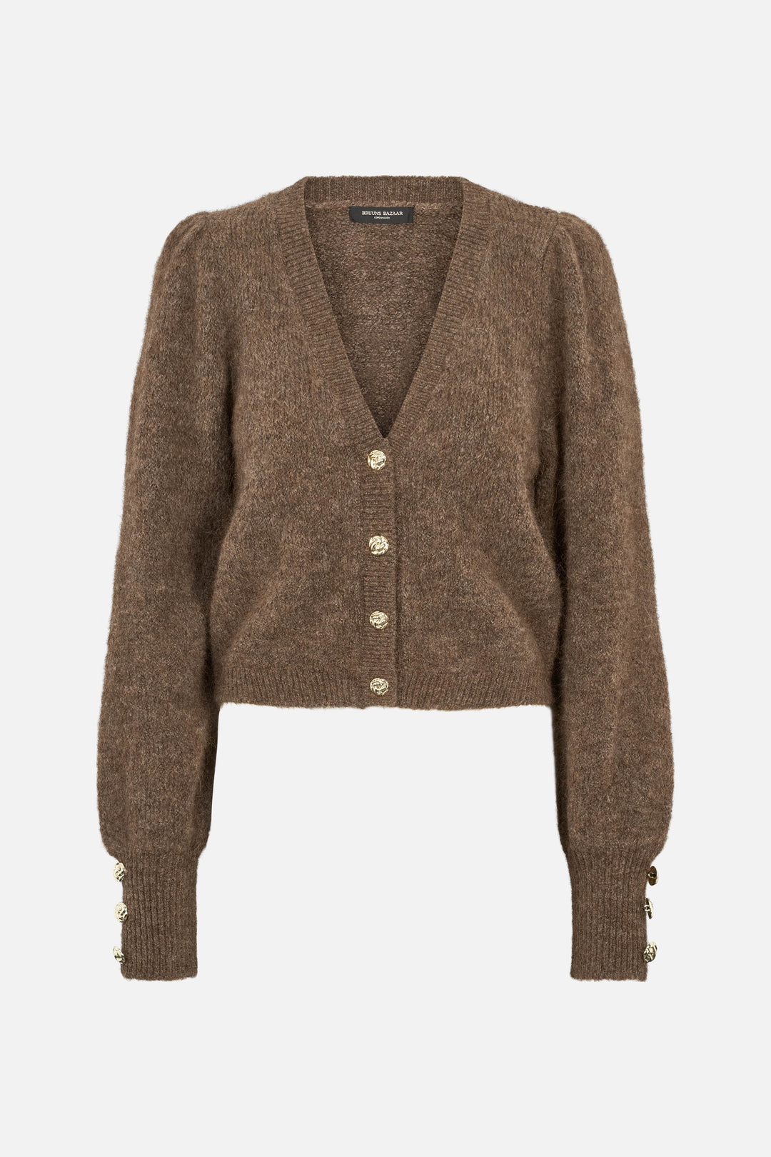 Bruuns Bazaar Women SyringabrushedBBKrista knit cardigan Knit Dark Brown