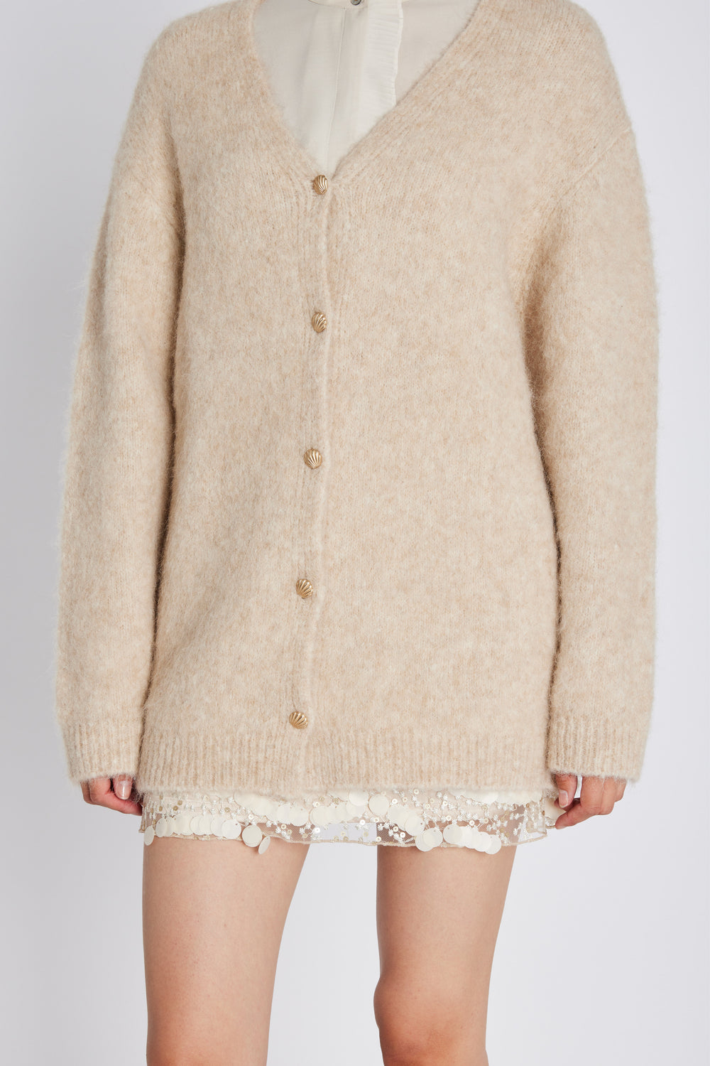 Bruuns Bazaar Women SyringabrushedBBVerna knit cardigan Knit Beige