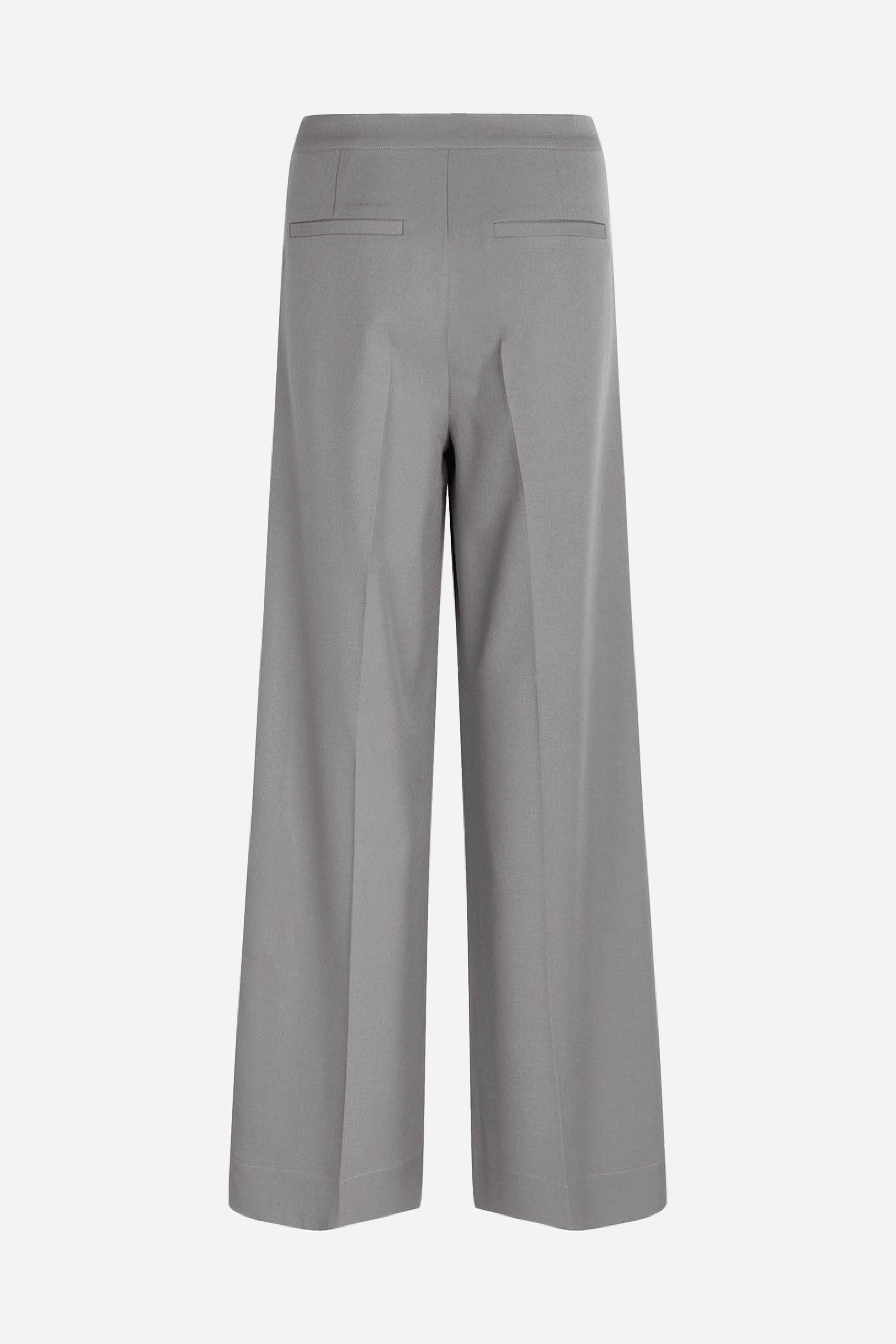 Smocking Grey Belted Wide Leg Pants