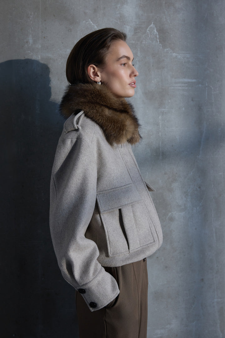Bruuns Bazaar Women VioletBBUmi jacket Outerwear Sand Melange