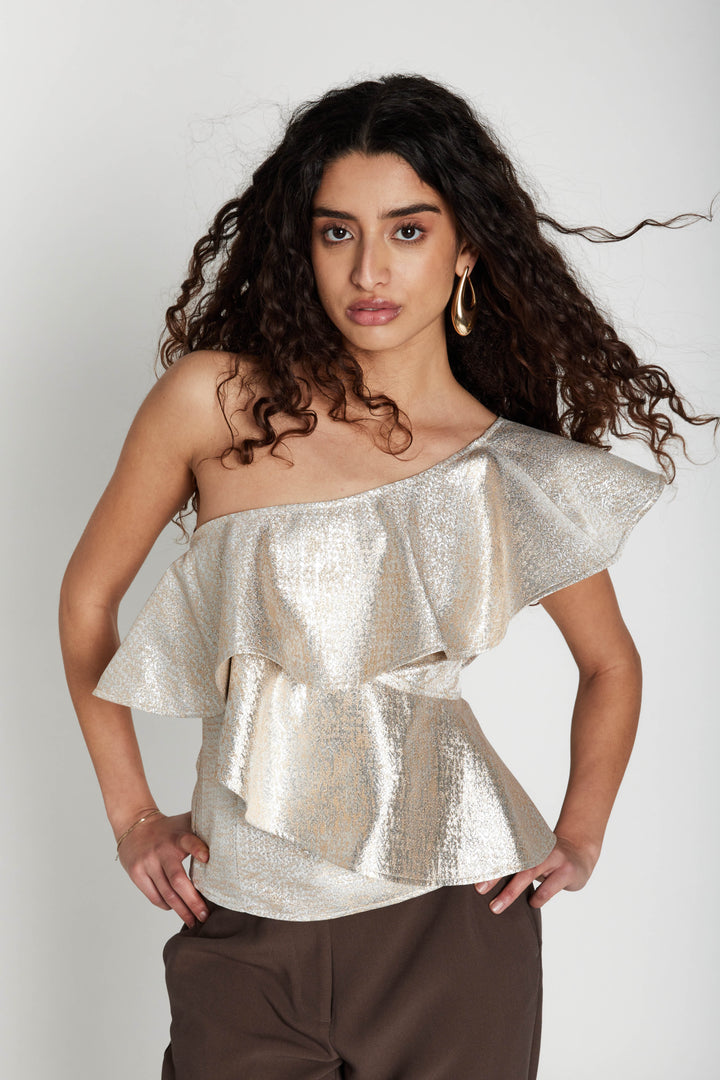 Bruuns Bazaar Women WallichiaBBOlina top Blouse Gold/Silver