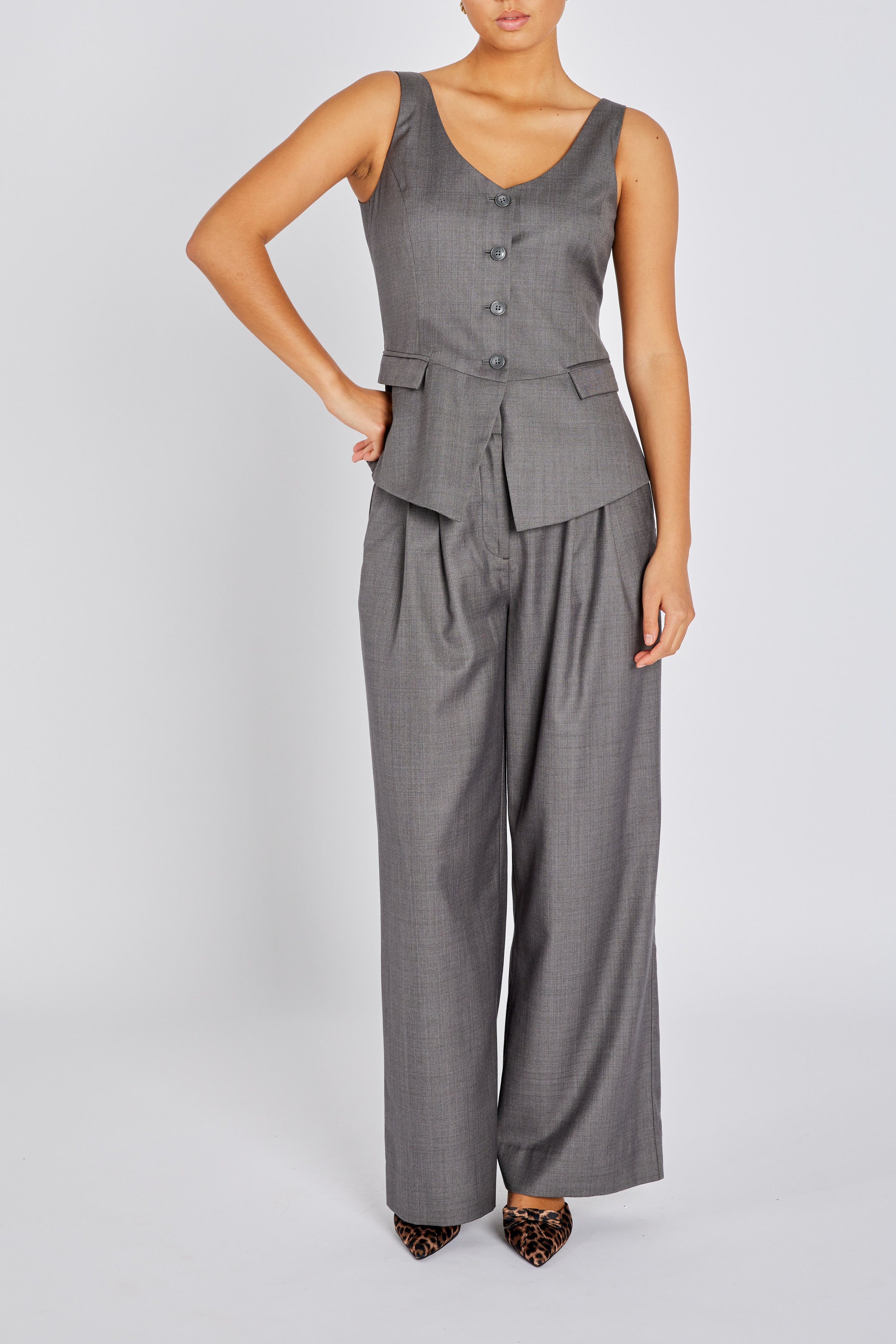 WaterlilyBBBeatus waistcoat - Grey Melange – BRUUNSBAZAAR.COM