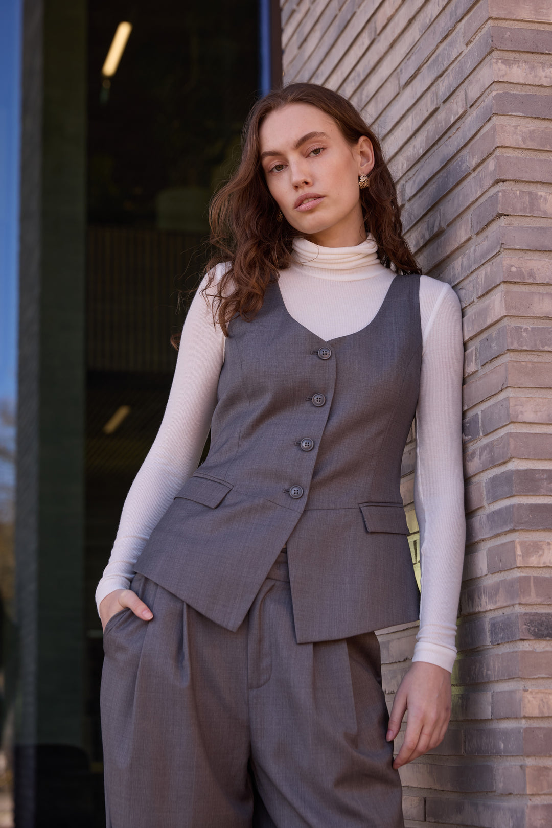 Bruuns Bazaar Women WaterlilyBBBeatus waistcoat Vest Grey Melange